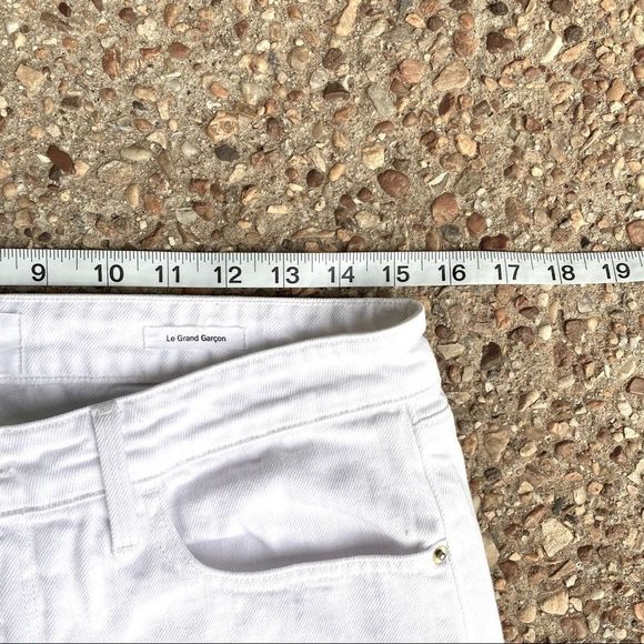 Frame Le Grand Garçon White Denim Mid-Rise Jeans Size 26 - Picture 5 of 12